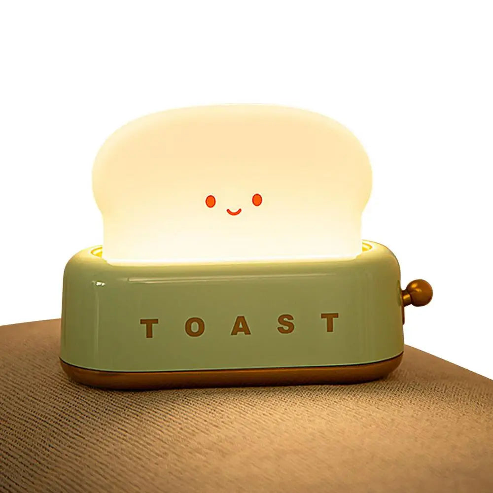 Cute Toast Night Light Dimmable LED Toaster Night Lamp Rechargeable Cordless Nursery Night Light for Kids Cute Bedroom Bedside