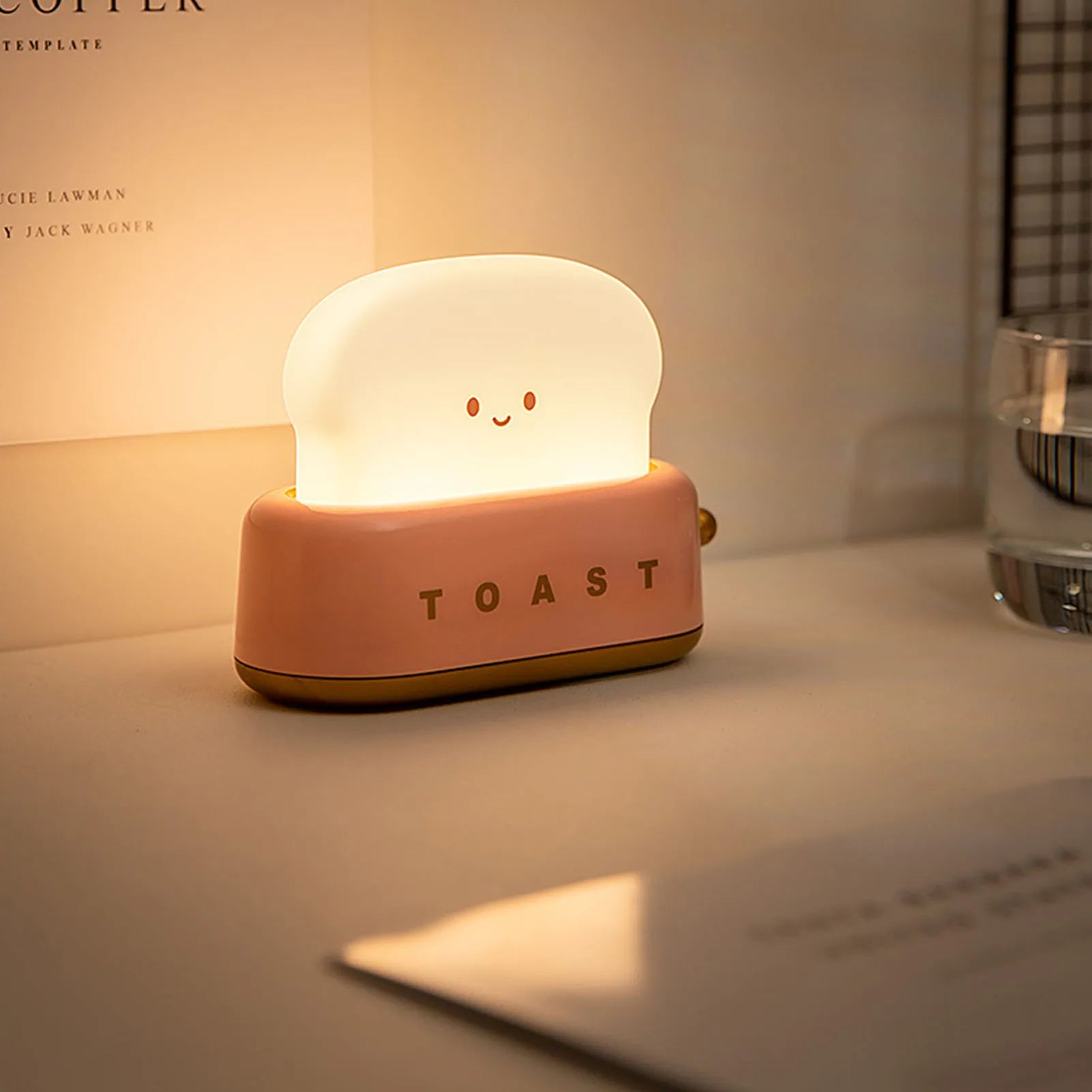Cute Toast Night Light Dimmable LED Toaster Night Lamp Rechargeable Cordless Nursery Night Light for Kids Cute Bedroom Bedside