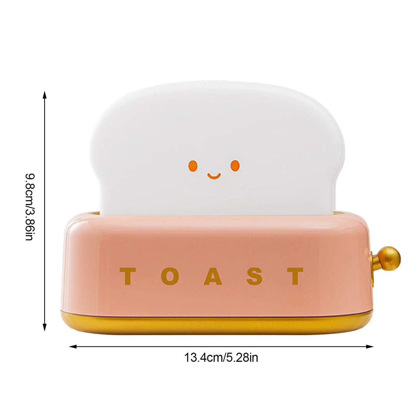 Cute Toast Night Light Dimmable LED Toaster Night Lamp Rechargeable Cordless Nursery Night Light for Kids Cute Bedroom Bedside